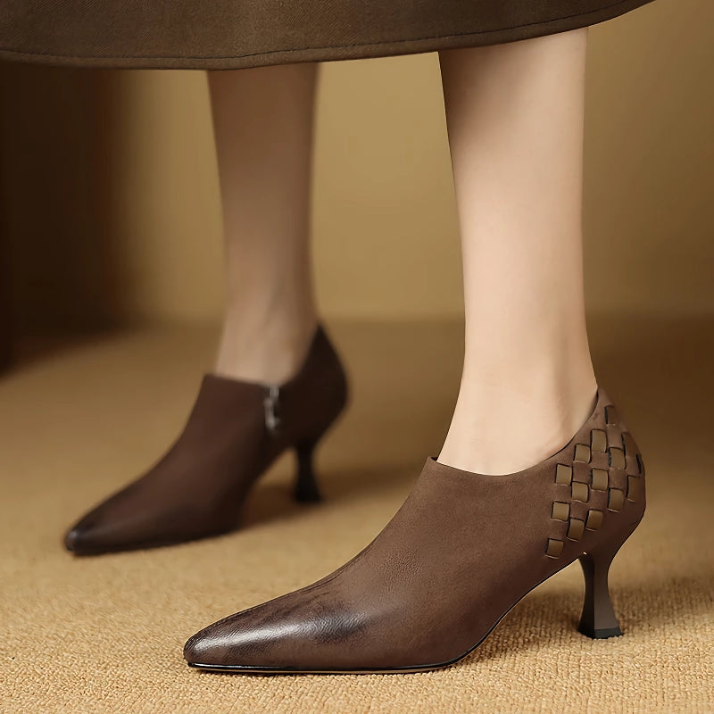 split leather slip-on pumps - MRSLM