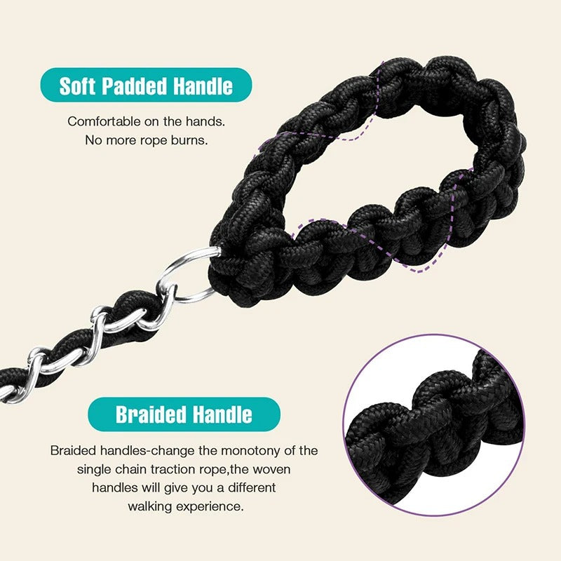 heavy duty metal chain dog leash, view 7 - MRSLM