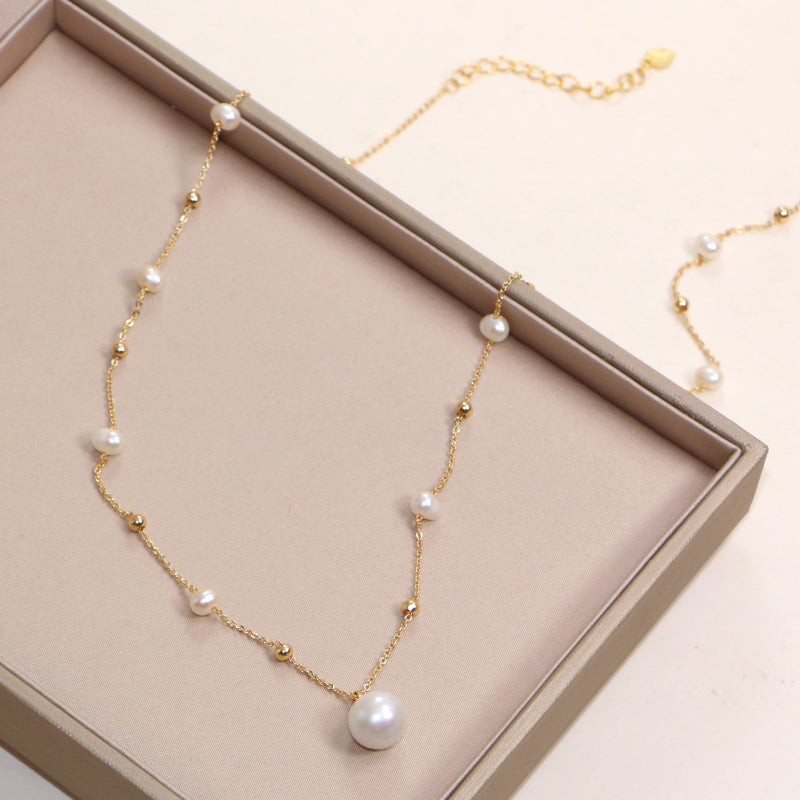 starry sky gold color necklace, view 2 - MRSLM