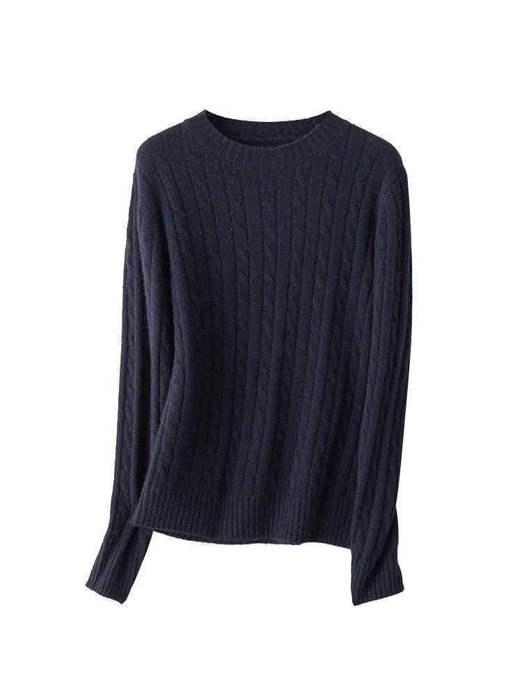 Women's wool crew neck pullover, view 10 - MRSLM