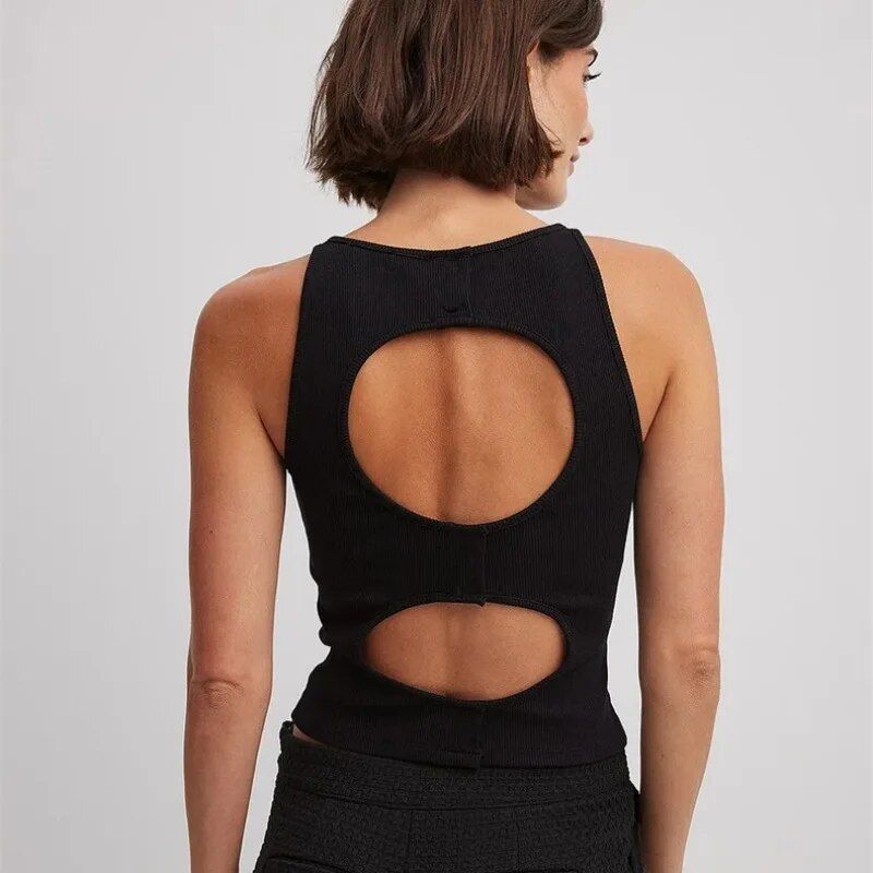 ribbed knit crop top, view 6 - MRSLM