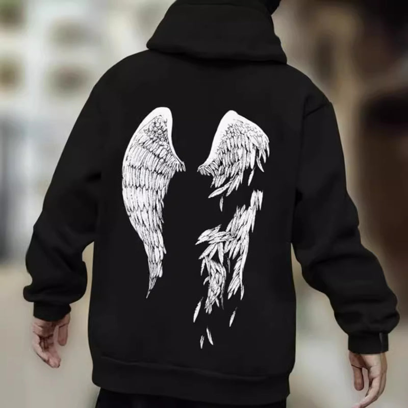 Men's wings 3D print hooded sweatshirt, view 3 - MRSLM