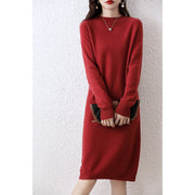 half-high collar woolen dress, view 10 - MRSLM