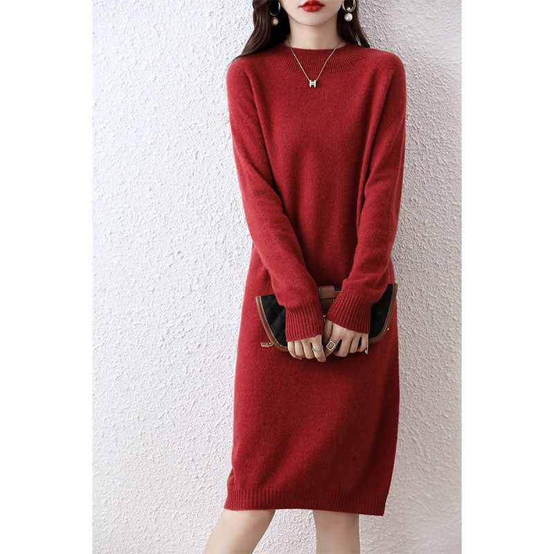 half-high collar woolen dress, view 10 - MRSLM