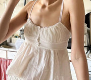 women's white square neck backless cami top, view 4 - MRSLM
