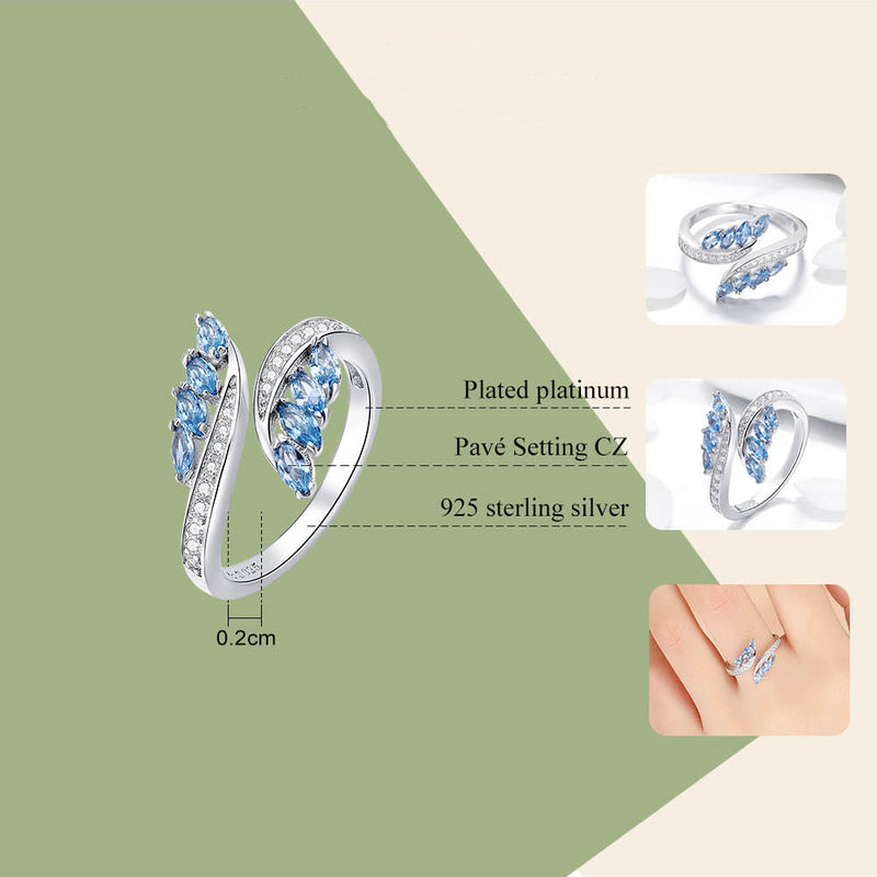 women's silver irregular gemstone ring, view 4 - MRSLM