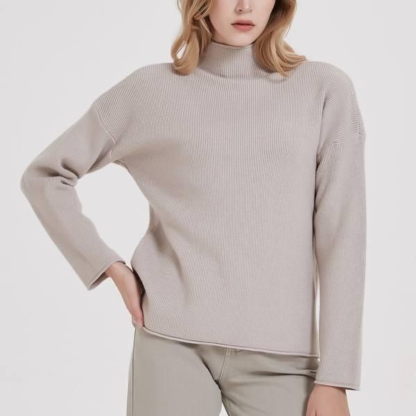 women's knitted turtleneck pullover, view 6 - MRSLM