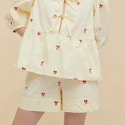 Bow embroidery shorts set, view 6 - MRSLM