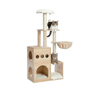 wooden cat tree with sisal posts, view 2 - MRSLM
