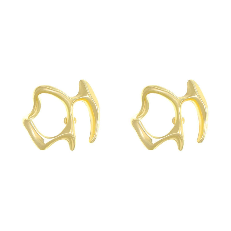 Liquid metal irregular stud earrings, view 9 - MRSLM