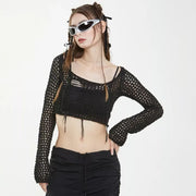 hollow-out tassel sweater, view 2 - MRSLM