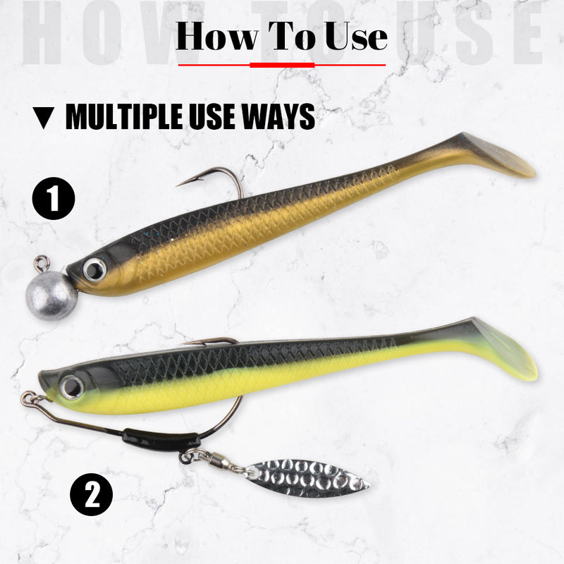 soft paddle tail swimbaits fishing lure set, view 28 - MRSLM