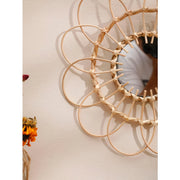 handmade rattan wall mirror, view 5 - MRSLM