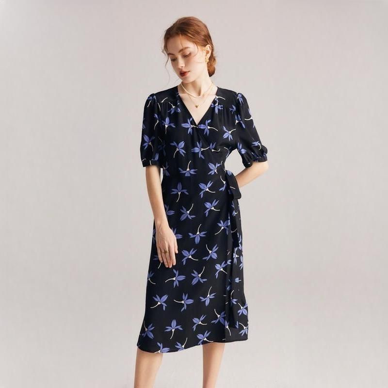 floral silk crepe de chine dress - MRSLM