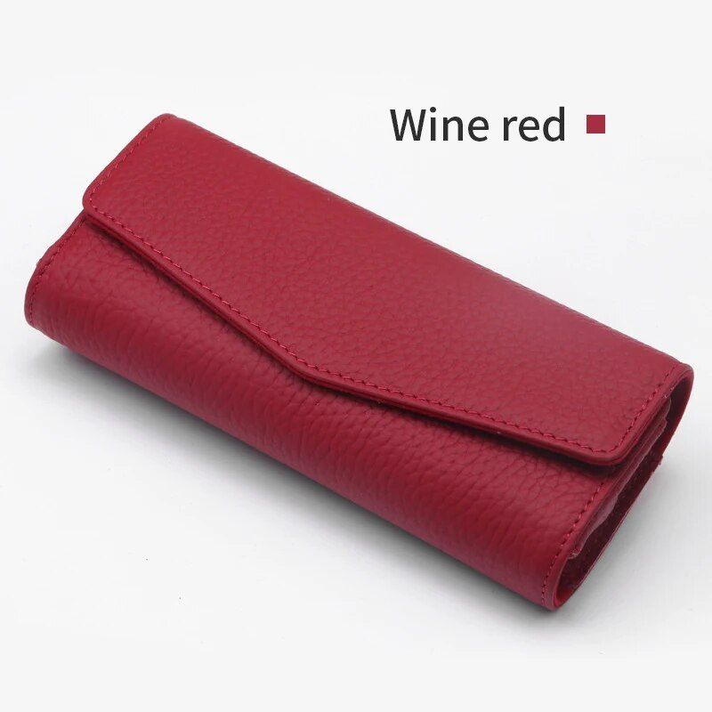 cowhide leather sunglasses case for car visor, view 3 - MRSLM