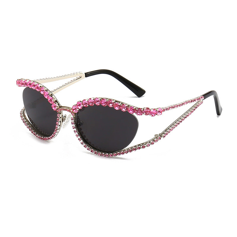 cat eye diamond sunglasses, view 4 - MRSLM