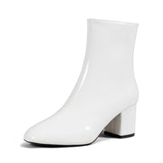 Chunky heel square toe boots, view 6 - MRSLM