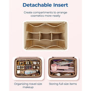 Foldable travel makeup bag with removable insert, view 4 - MRSLM