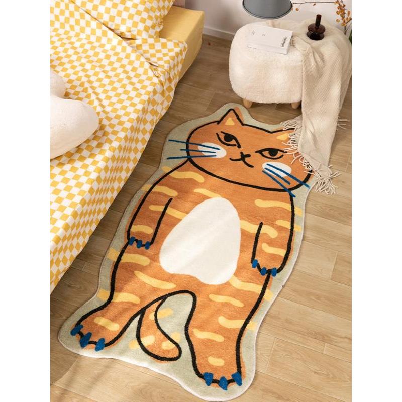 cute cat cartoon living room rug, view 7 - MRSLM