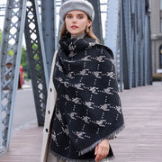 houndstooth imitation cashmere scarf, view 5 - MRSLM