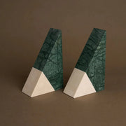 green marble bookends, view 2 - MRSLM