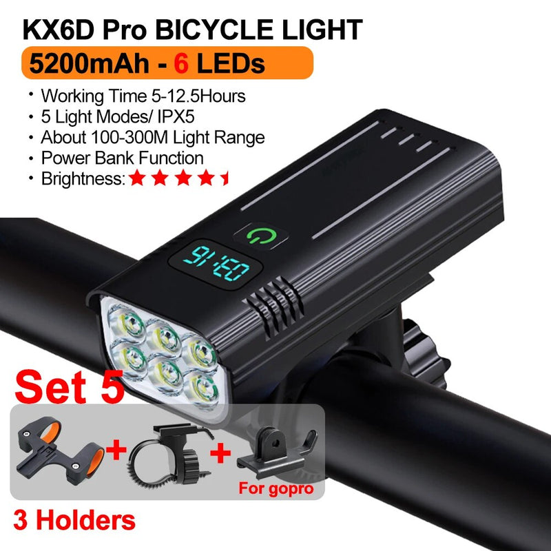 Ultra-bright USB-C rechargeable bike light set, view 8 - MRSLM