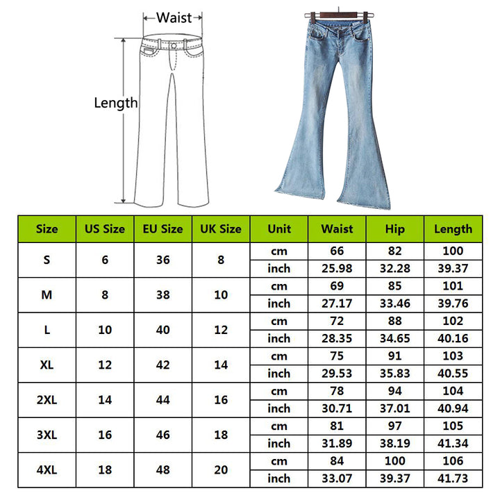 Women's Wide-leg Slim-fitting Mid-waist Sexy Jeans