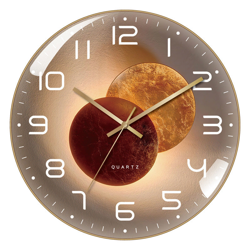 curved glass wall clock, view 4 - MRSLM