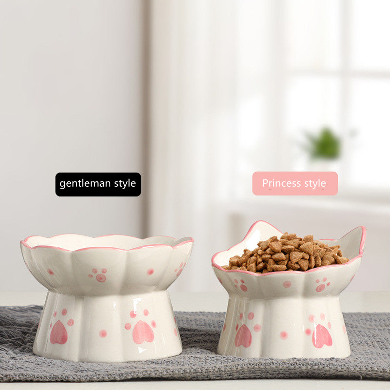 elevated ceramic pet food bowl, view 4 - MRSLM