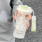 cute transparent glass water bottle, view 4 - MRSLM