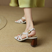thick heel leather sandals, view 25 - MRSLM