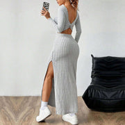 square collar backless dress, view 2 - MRSLM