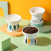 raised ceramic pet bowl, view 5 - MRSLM