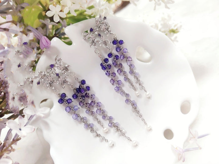 Wisteria Zirconia Earrings Crystal Jewelry