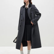 dark grey women's long wool coat - MRSLM