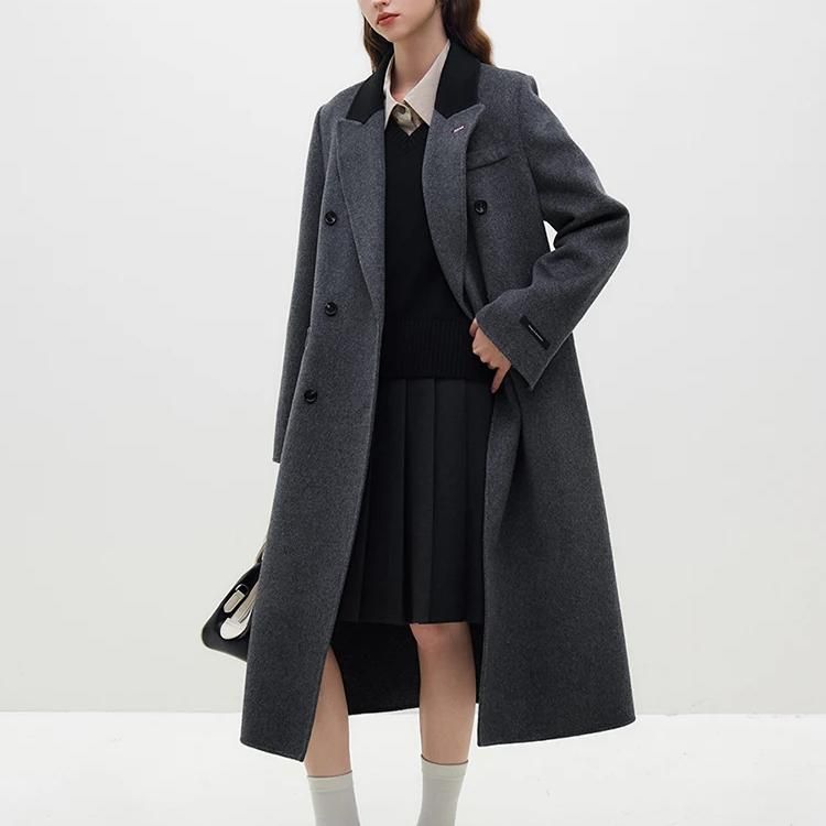 dark grey women's long wool coat - MRSLM