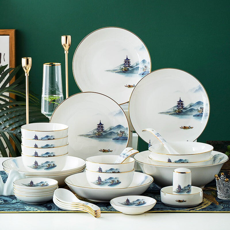 new chinese ceramic tableware set, view 3 - MRSLM