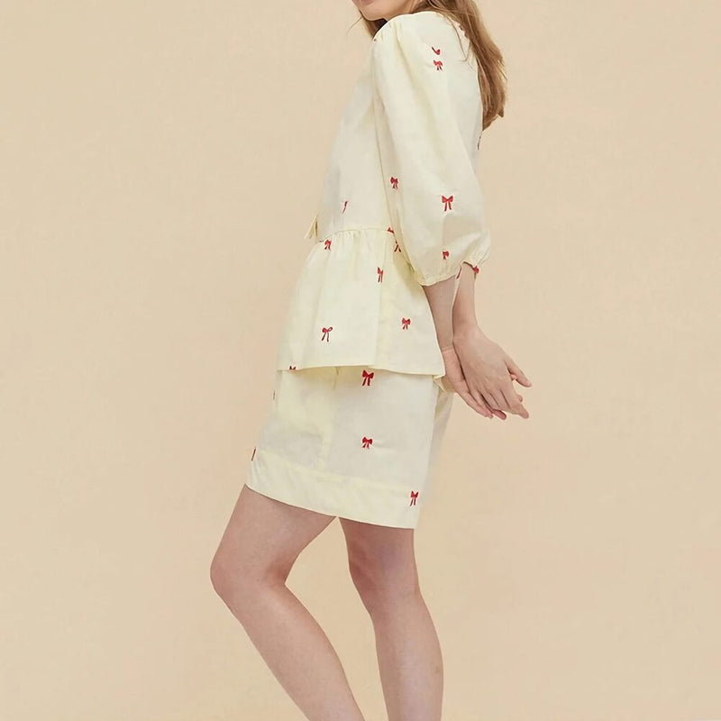 Bow embroidery shorts set, view 4 - MRSLM