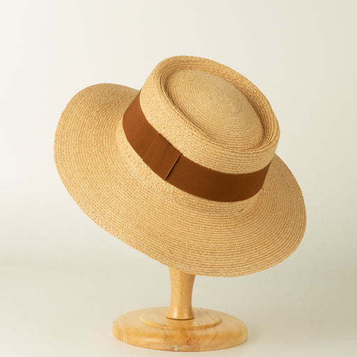 foldable straw sun hat, view 4 - MRSLM