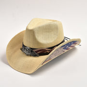 straw western cowboy hat, view 4 - MRSLM