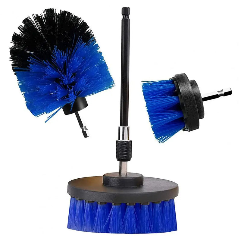 4-piece electric drill brush set with extension pole, view 2 - MRSLM