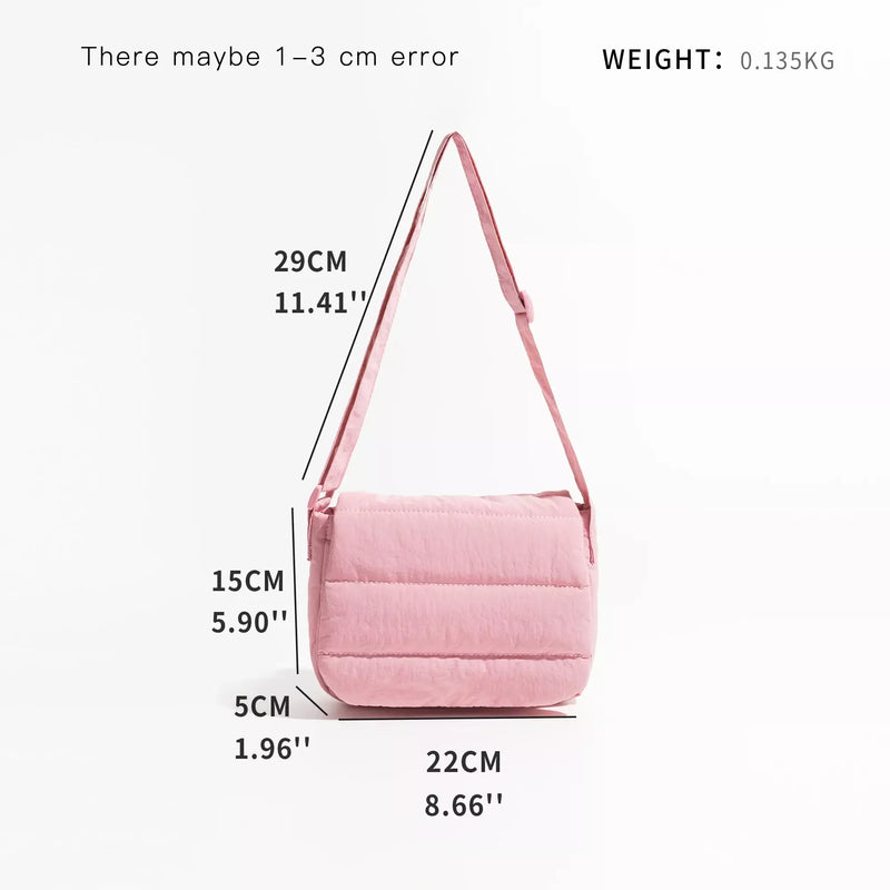 quilted nylon crossbody purse, view 15 - MRSLM