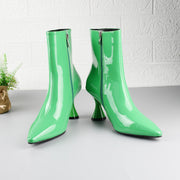 Women's pointed toe patent ankle boots, view 5 - MRSLM