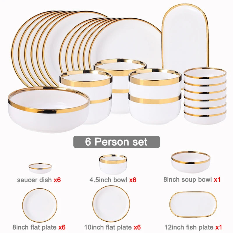 nordic bone china plate set, view 4 - MRSLM