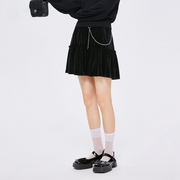 a-line mini skirt with chain detail, view 7 - MRSLM
