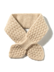 Cashmere moss stitch bowknot scarf, view 2 - MRSLM
