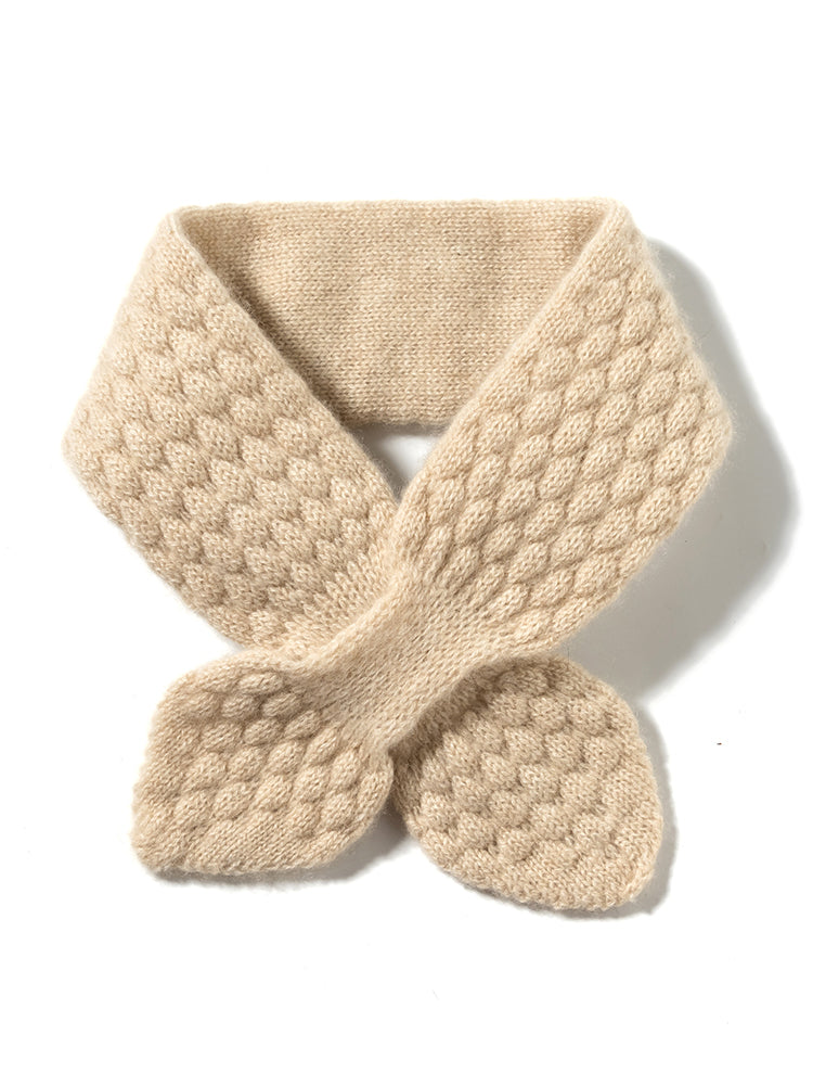 Cashmere moss stitch bowknot scarf, view 2 - MRSLM