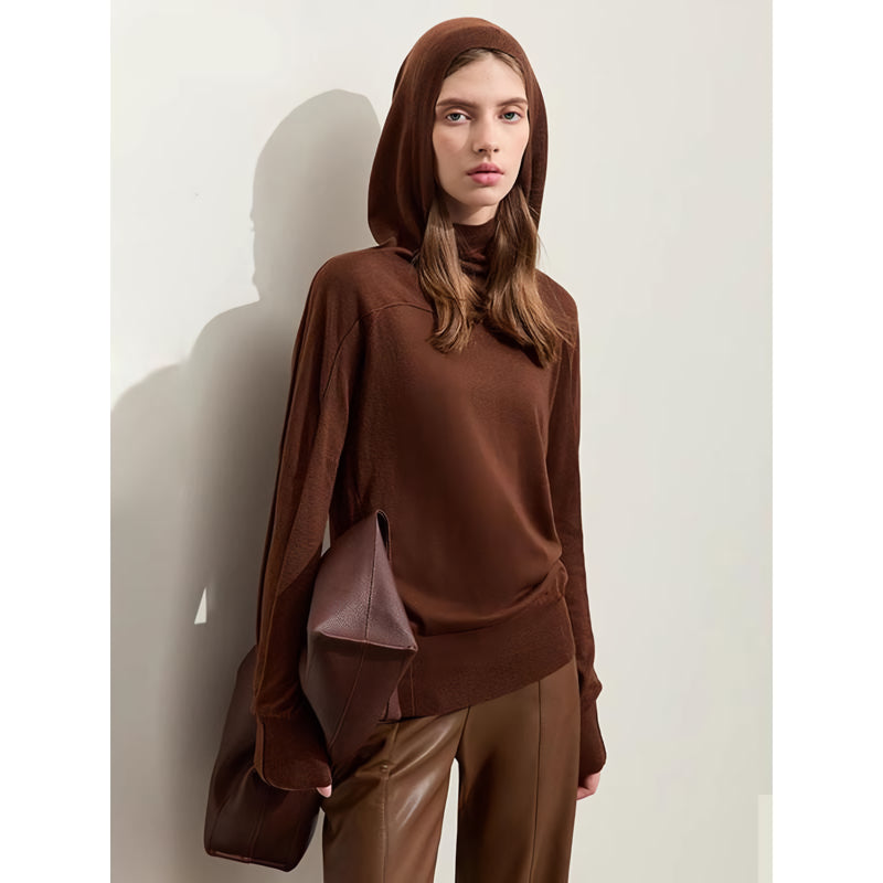 minimalist hooded slim-fit sweater, view 3 - MRSLM