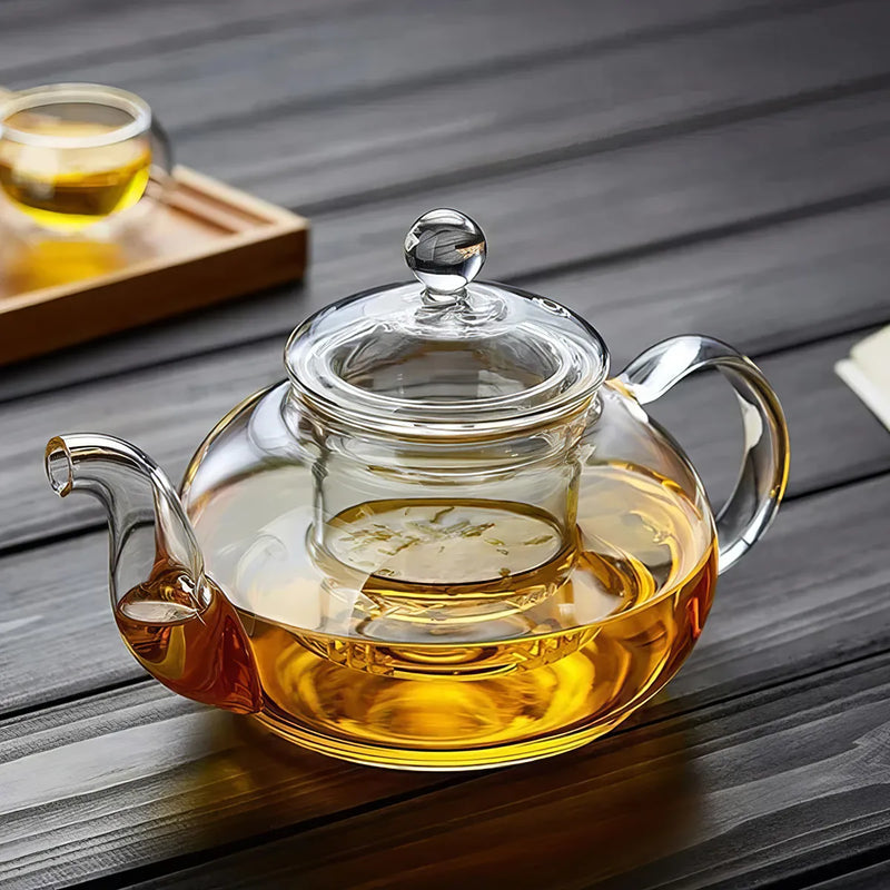 glass flower tea pot, view 7 - MRSLM