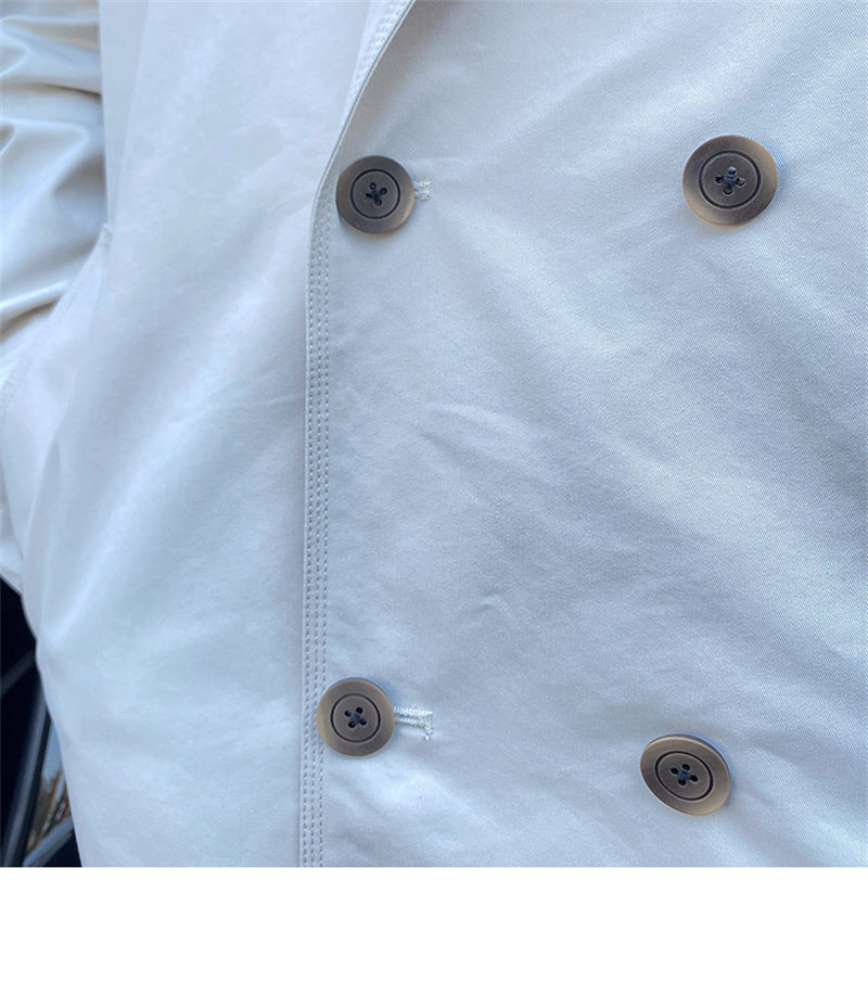 Mid-length double-breasted trench coat, view 6 - MRSLM